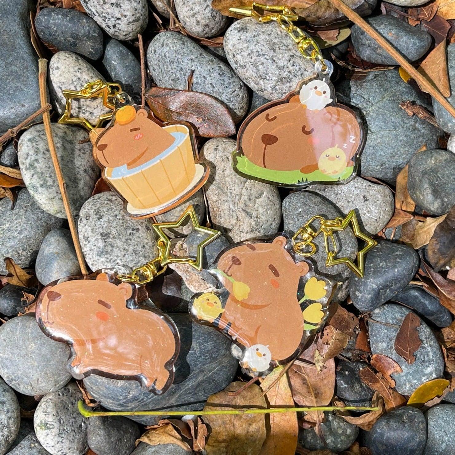 Acrylic Keychain - Capybara Jumping - KLOSH