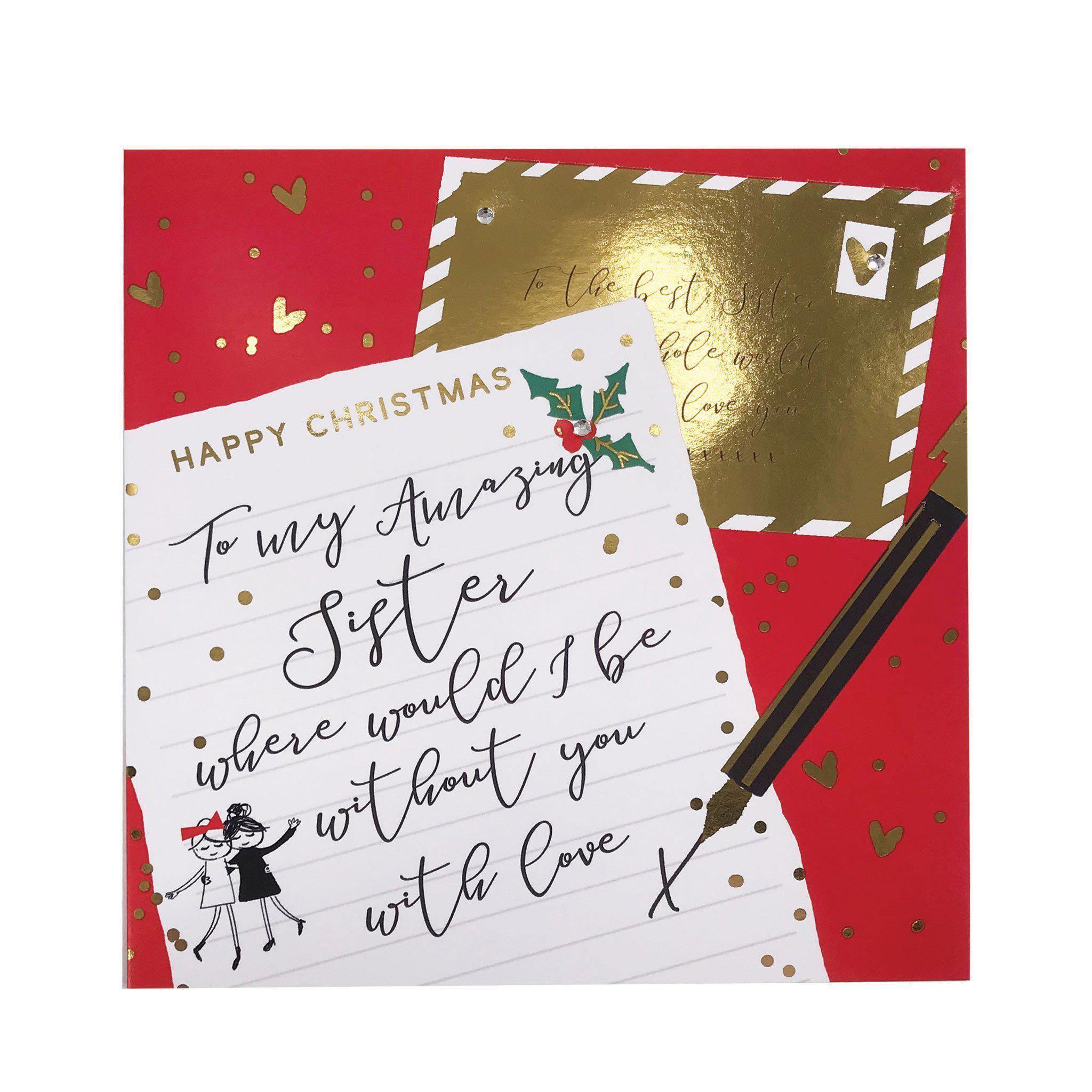 Christmas Card - Happy Christmas To My Amazing Sister - KLOSH
