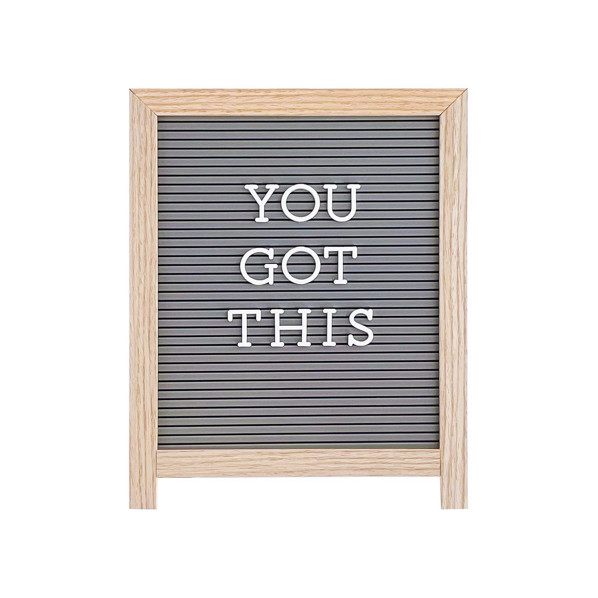 Easel Letterboard - Grey with Light Wood Frame - KLOSH