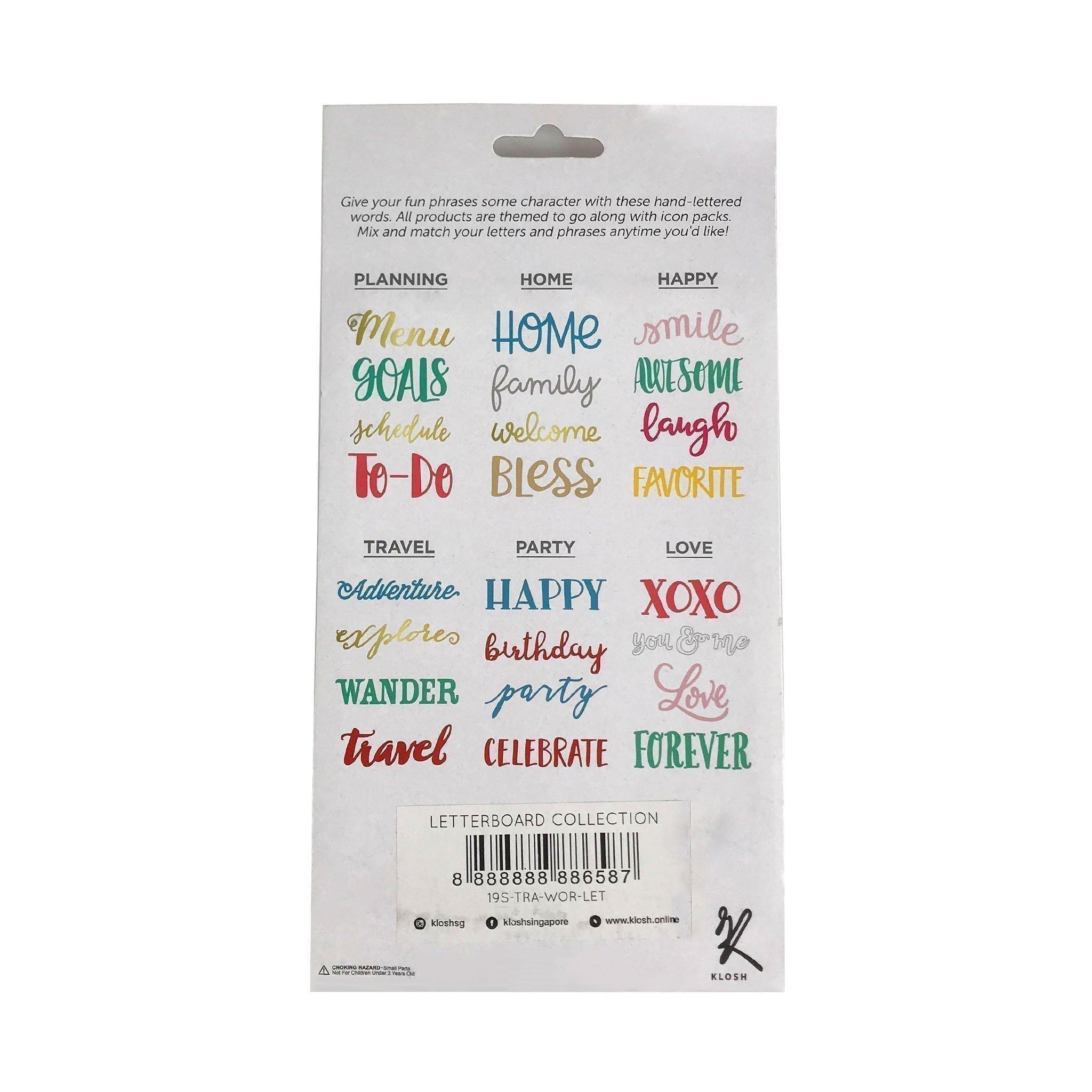 Letter Board - Travel Letter Pack - KLOSH
