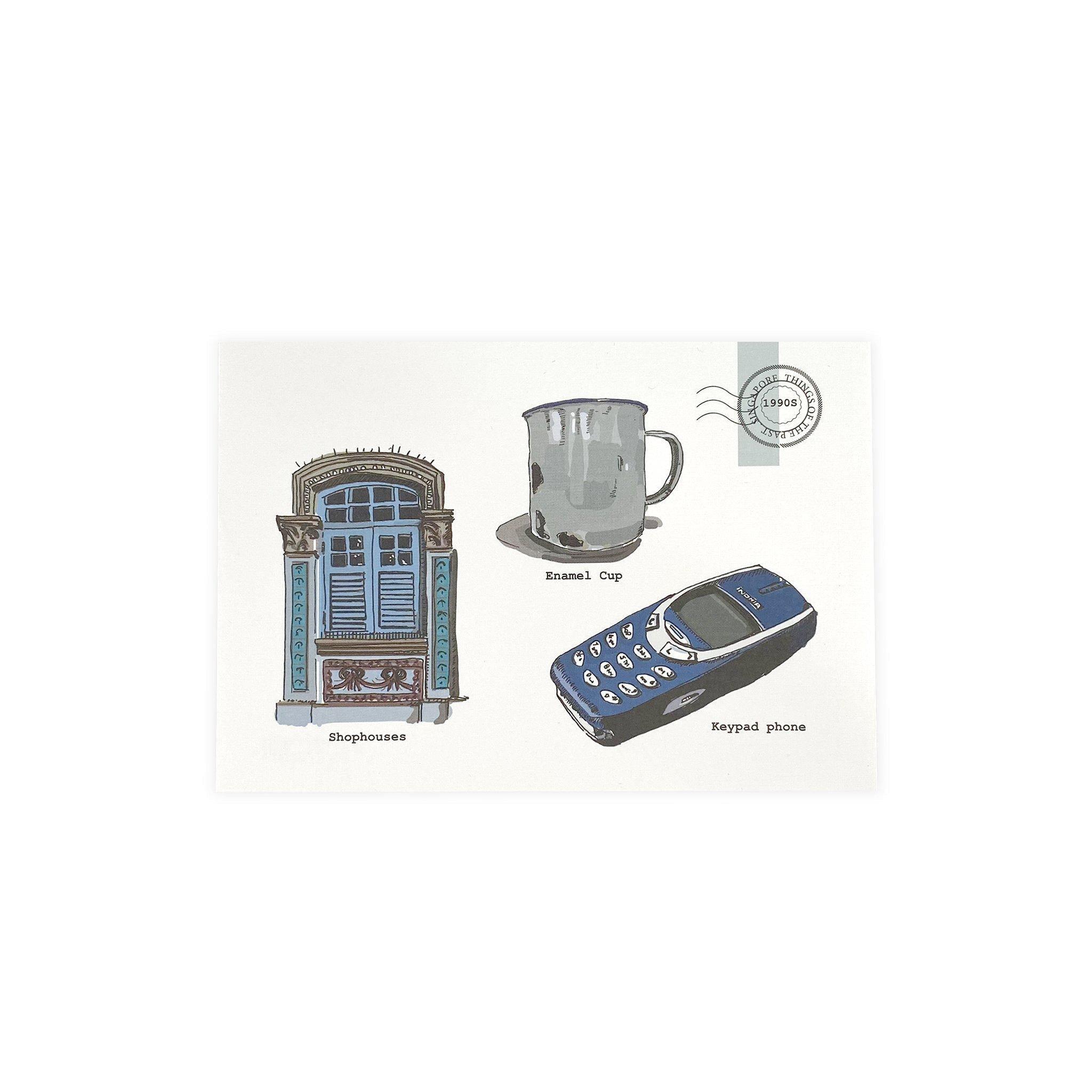 Postcard - Singapore Memories Retro Blue - KLOSH