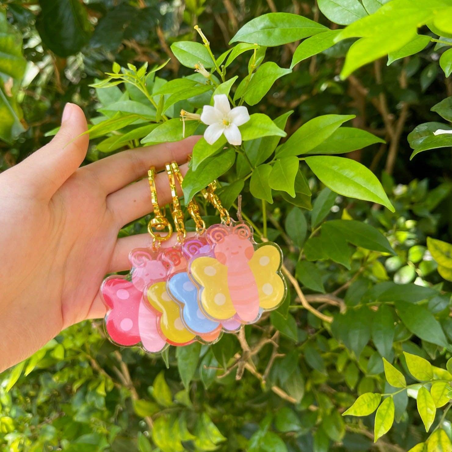 Acrylic Keychain - Butterfly Olive - KLOSH