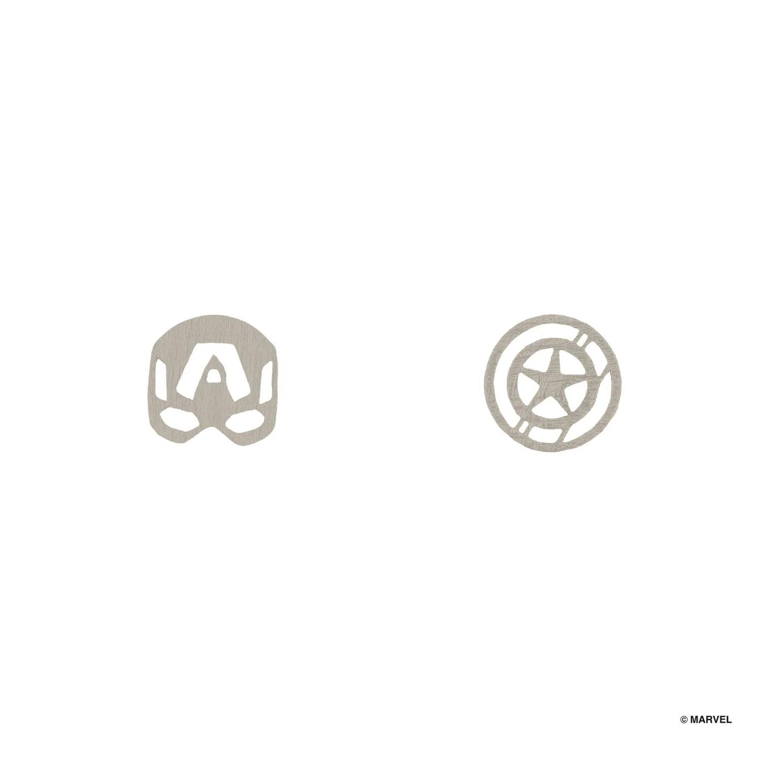 Marvel Earring - Captain America & Vibranium Shield Silver - KLOSH
