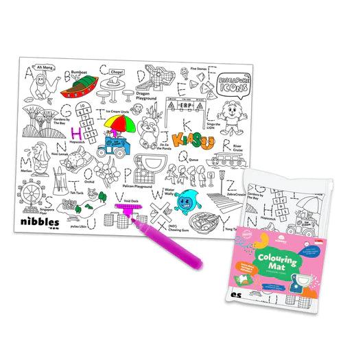 Nibbles Colouring Mat - Icons - KLOSH
