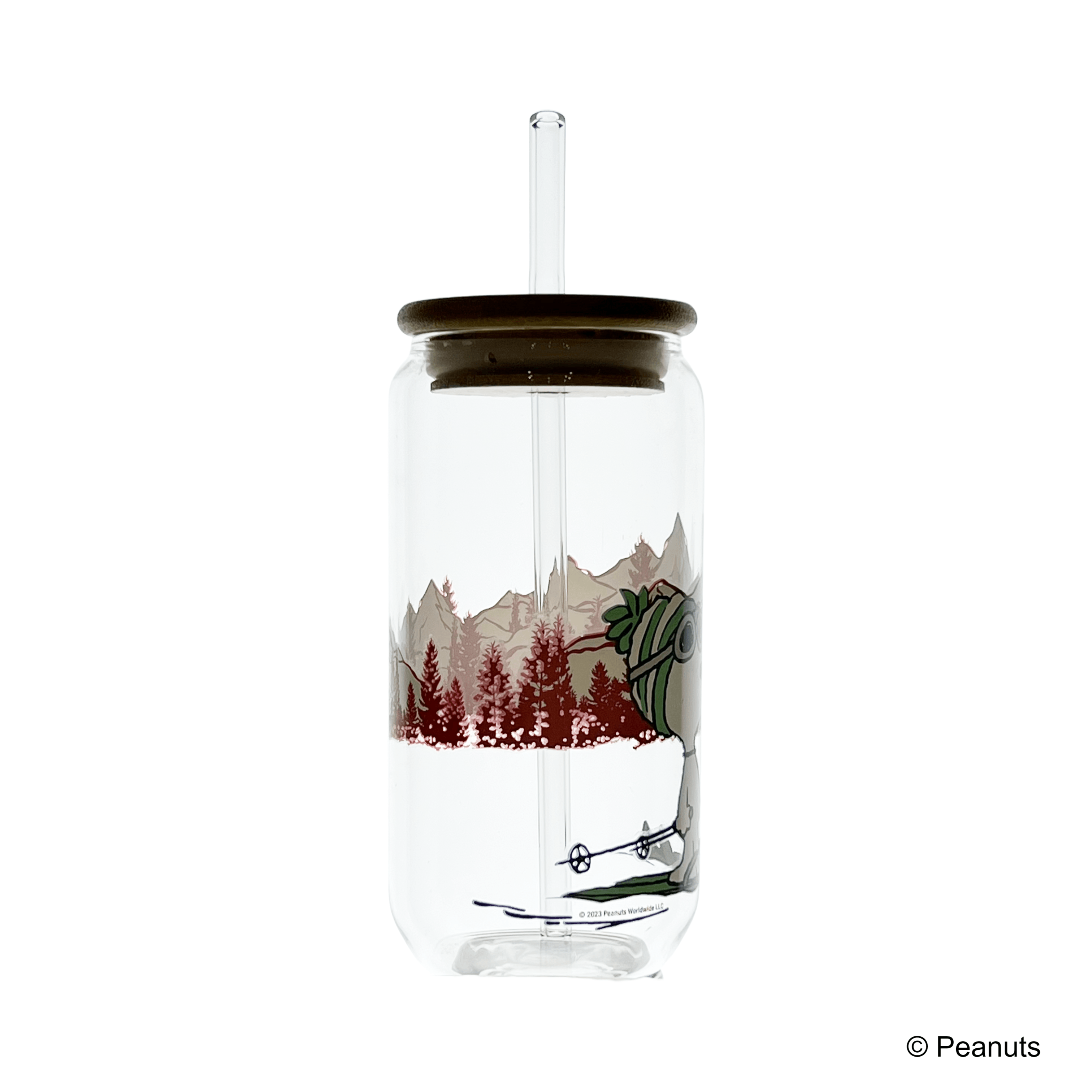 Peanuts Snoopy - Borosilicate Glass Skiing - KLOSH