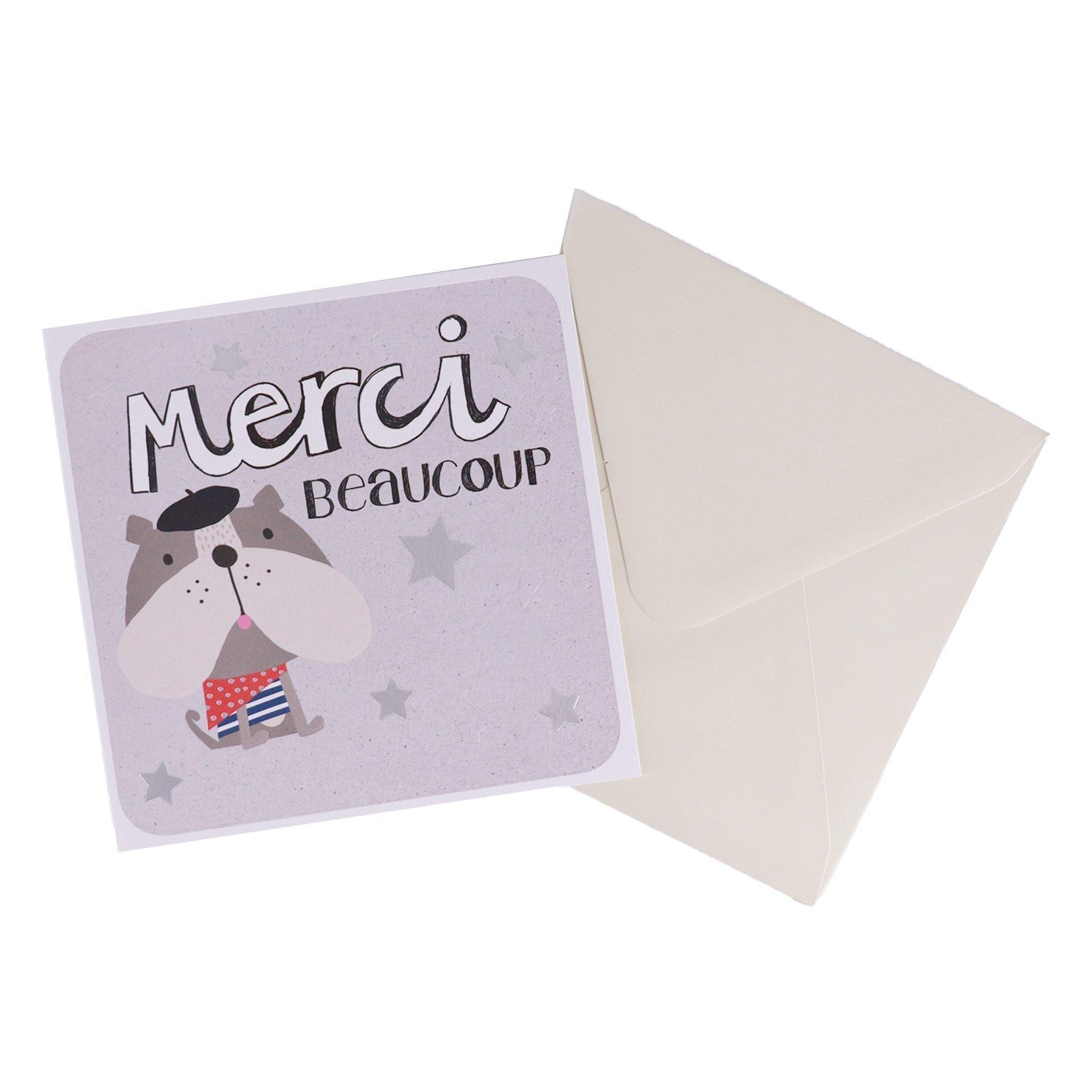 Card - Merci Beaucoup French Dog Thank You - KLOSH
