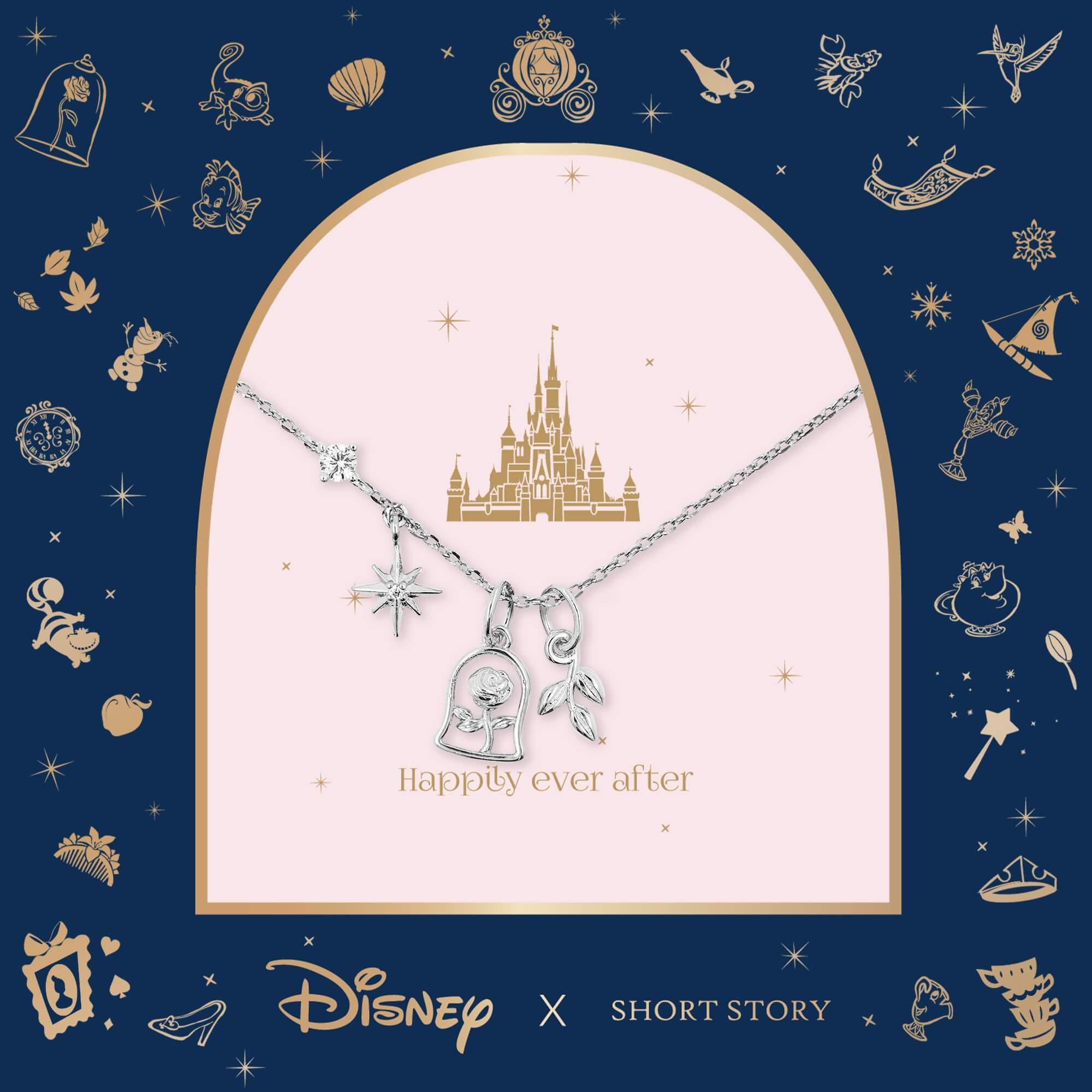 Disney Necklace - Beauty and the Beast Silver - KLOSH