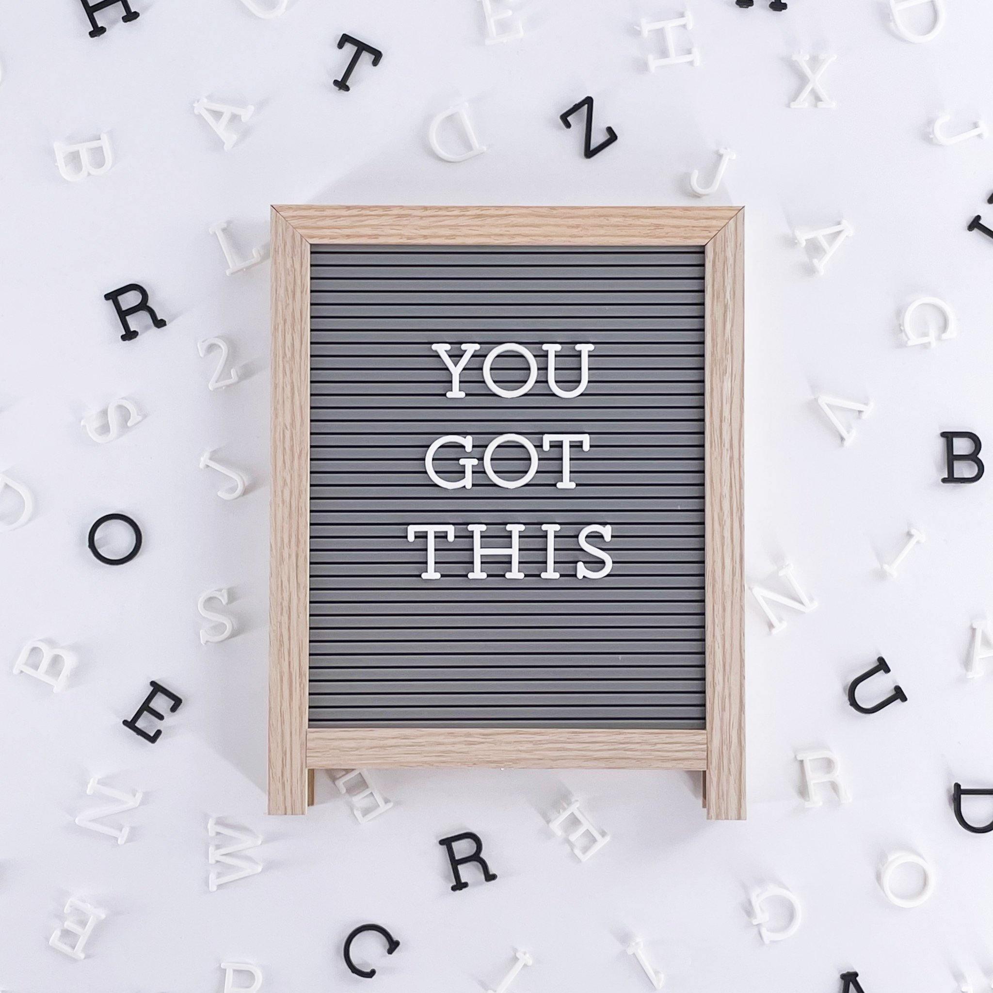 Easel Letterboard - Grey with Light Wood Frame - KLOSH