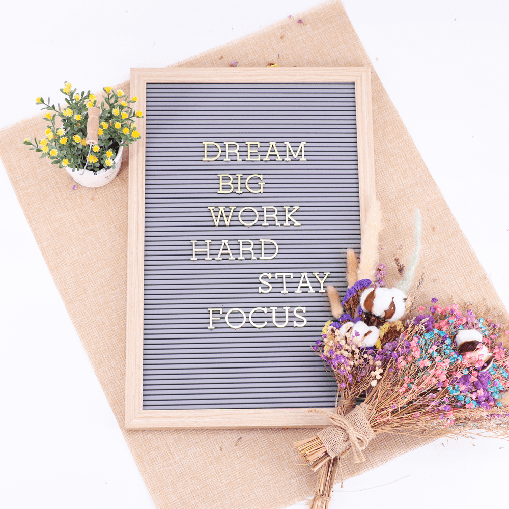 Letter Board - Wood Frame with Grey Plastic - KLOSH