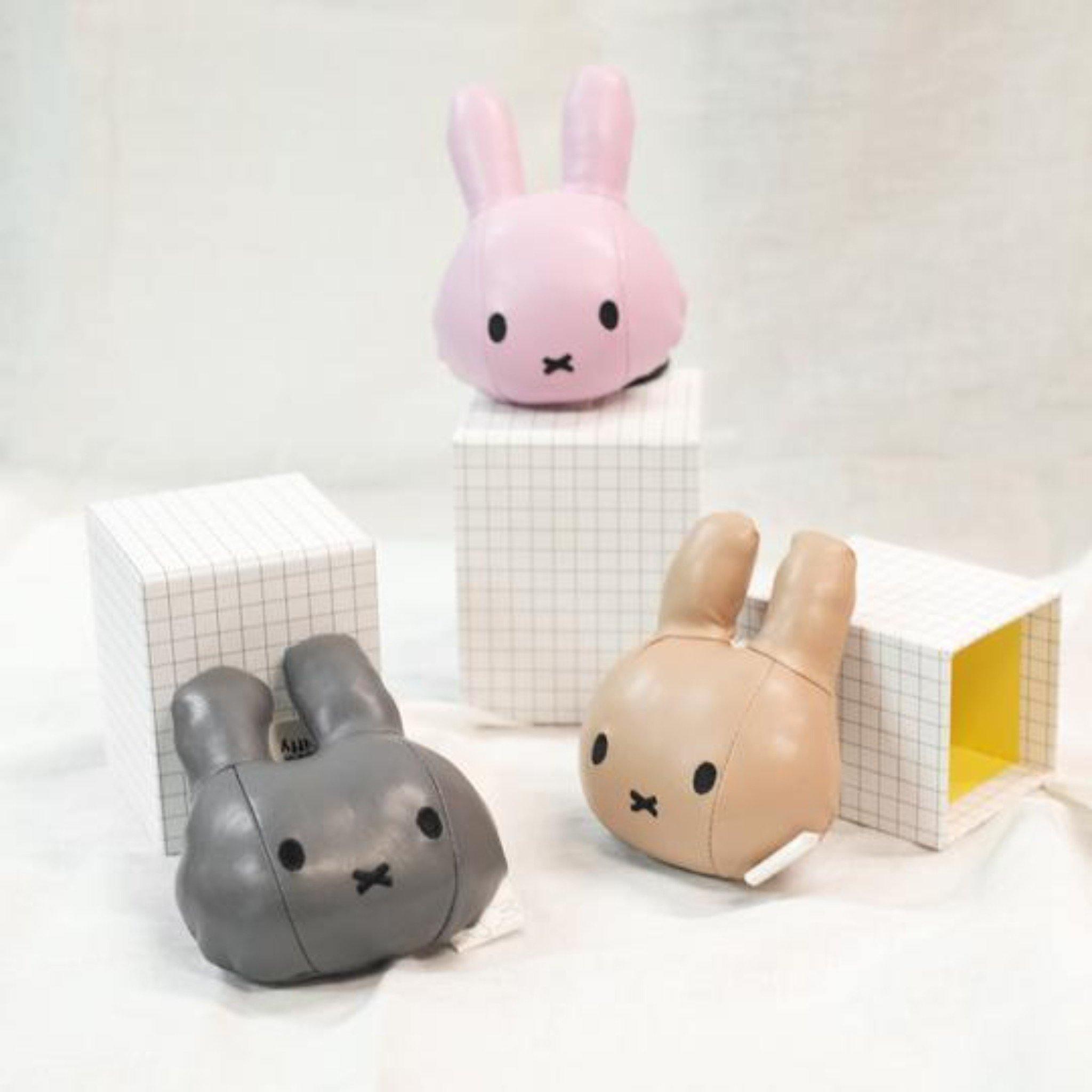 Miffy - Head Keychain Leather Charcoal - KLOSH