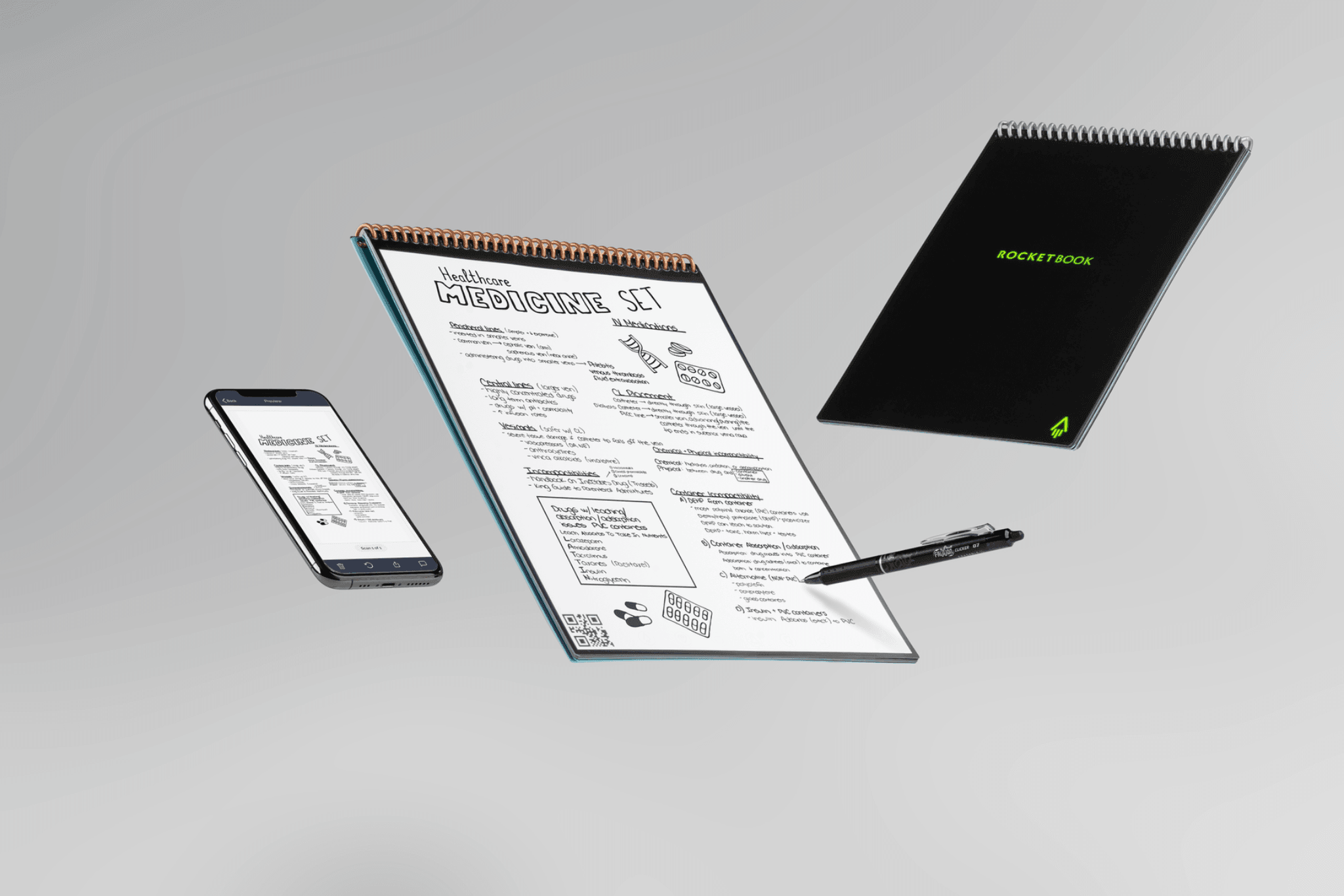 Notebook - Rocketbook Flip Executive A5 in Deep Space Grey - KLOSH