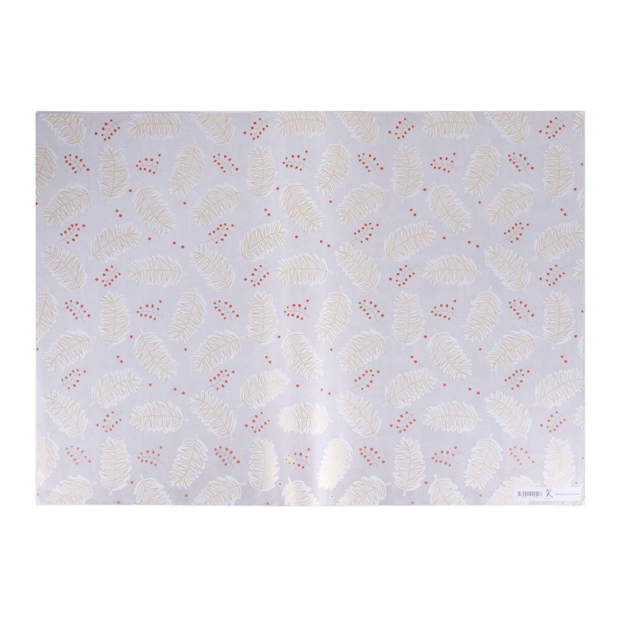 Wrapping Paper - White Feather Glitter - KLOSH